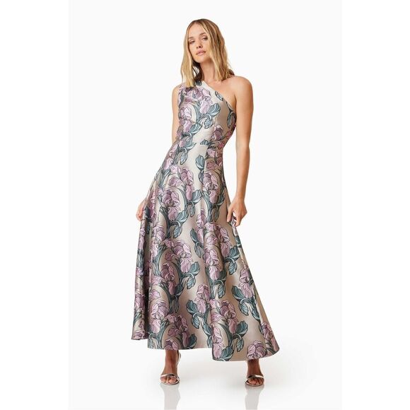 Elliatt Audrey One-shoulder maxi dress Dress Purple Wedding Guest size S NWT$349 - Picture 1 of 8